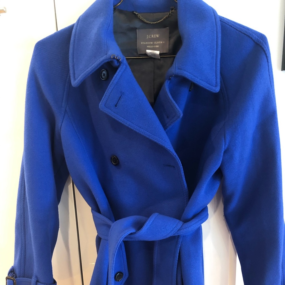 J Crew Stadium Cloth Boulevard Trench Wool Coat